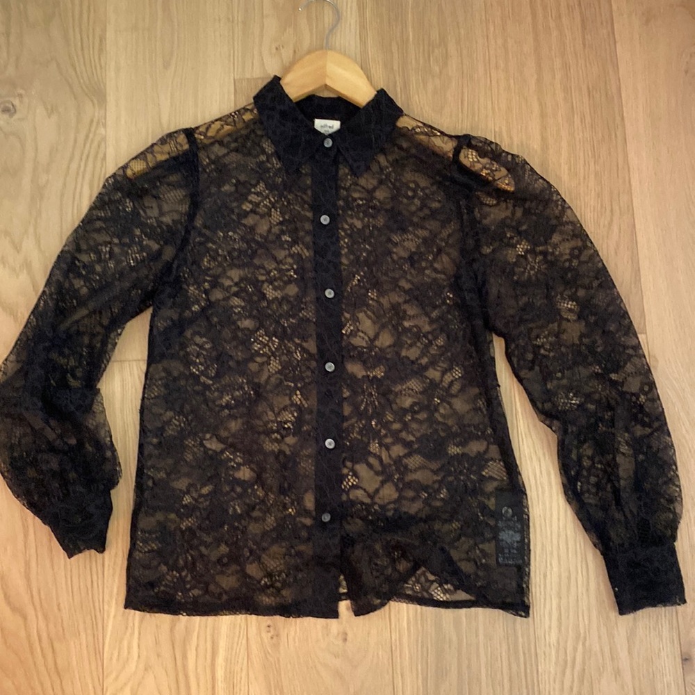 Wilfred black lace blouse size 2xsmall